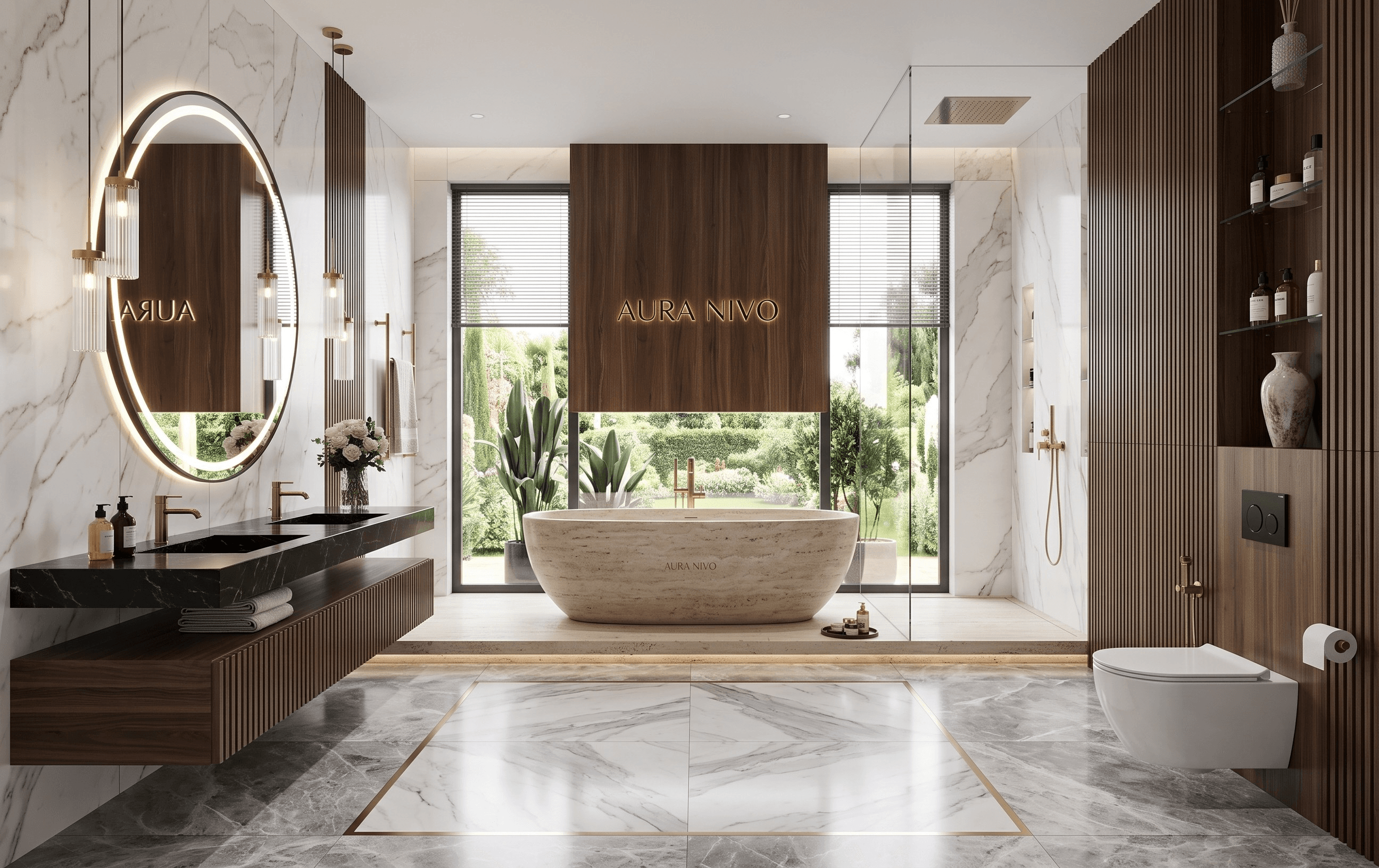 Banyo detay mühendisliği ve çizgi uyumu